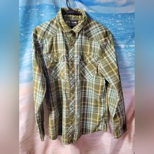 The North Face Mens Size Medium‎ Snap front long sleeve Plaid Shirt